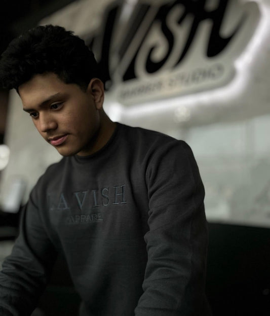 Lavish Spring Essentials Black Long-Sleeve Crewneck Sweatshirt